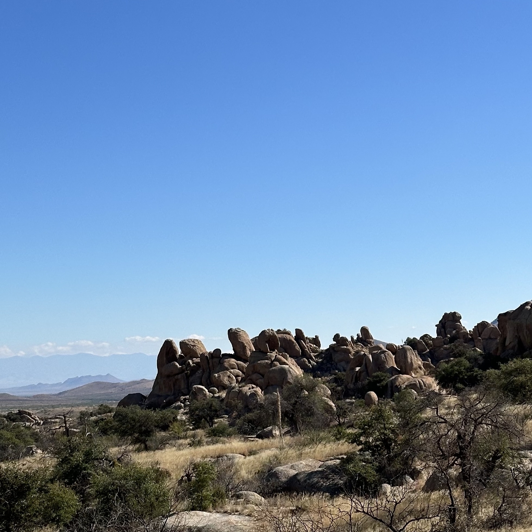 View of boulders and sky.