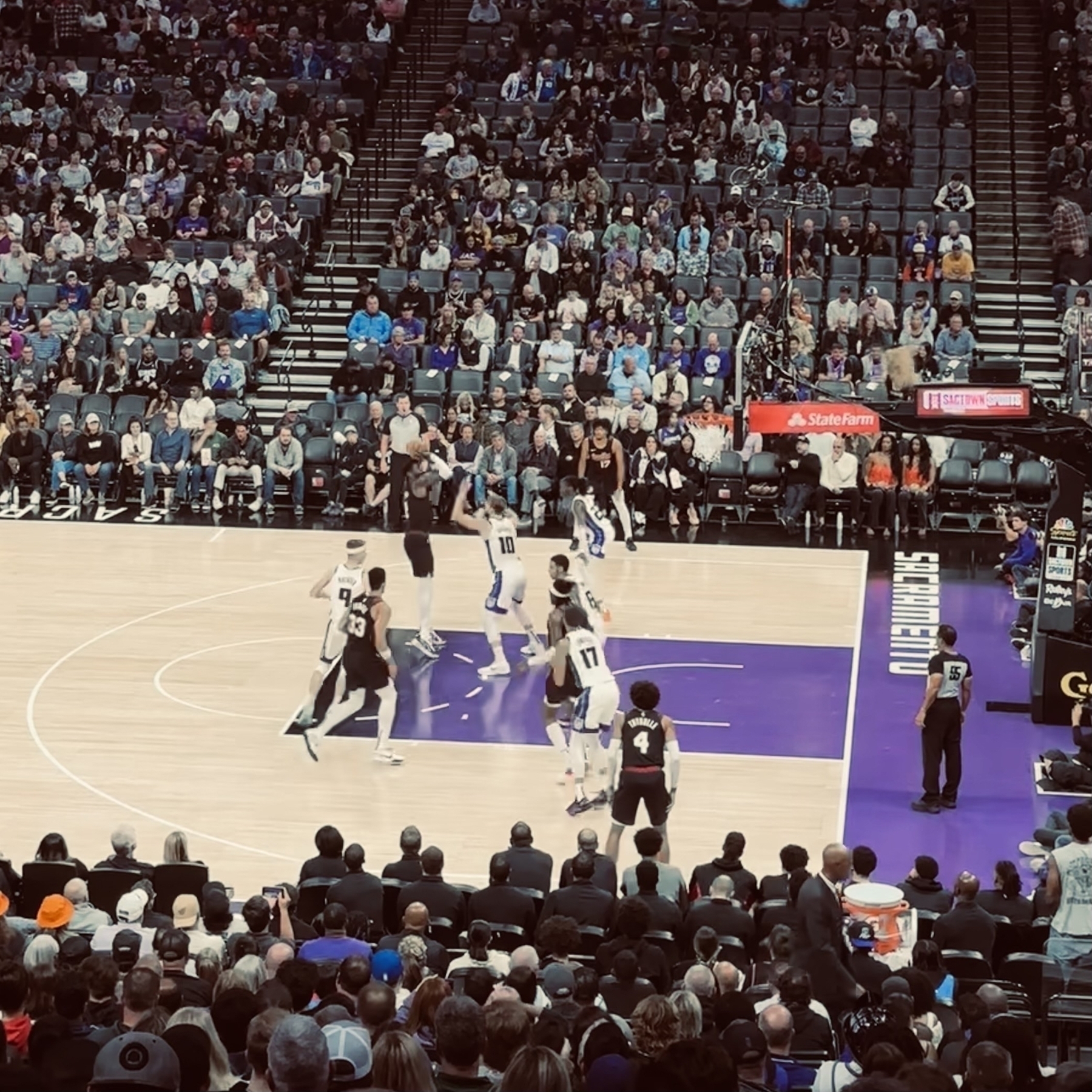 Basketball game in Sacramento.