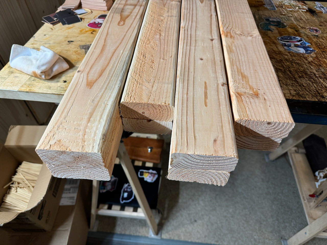stacked lumber