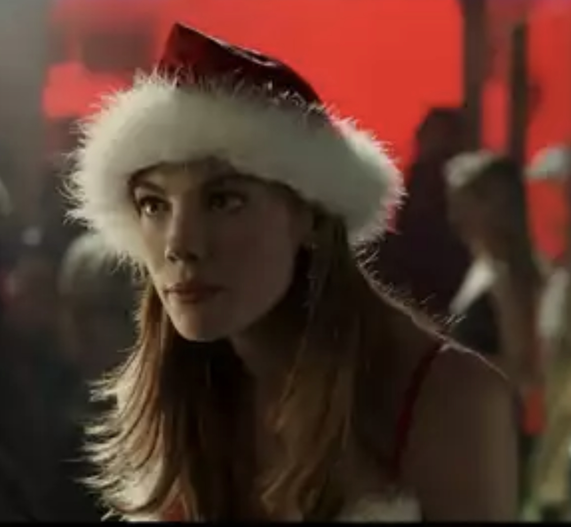 Michelle Monaghan in hot red XMAS top