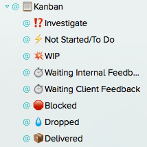 My OmniFocus kanban contexts