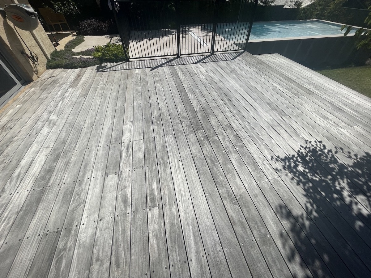 Wooden deck before oiling