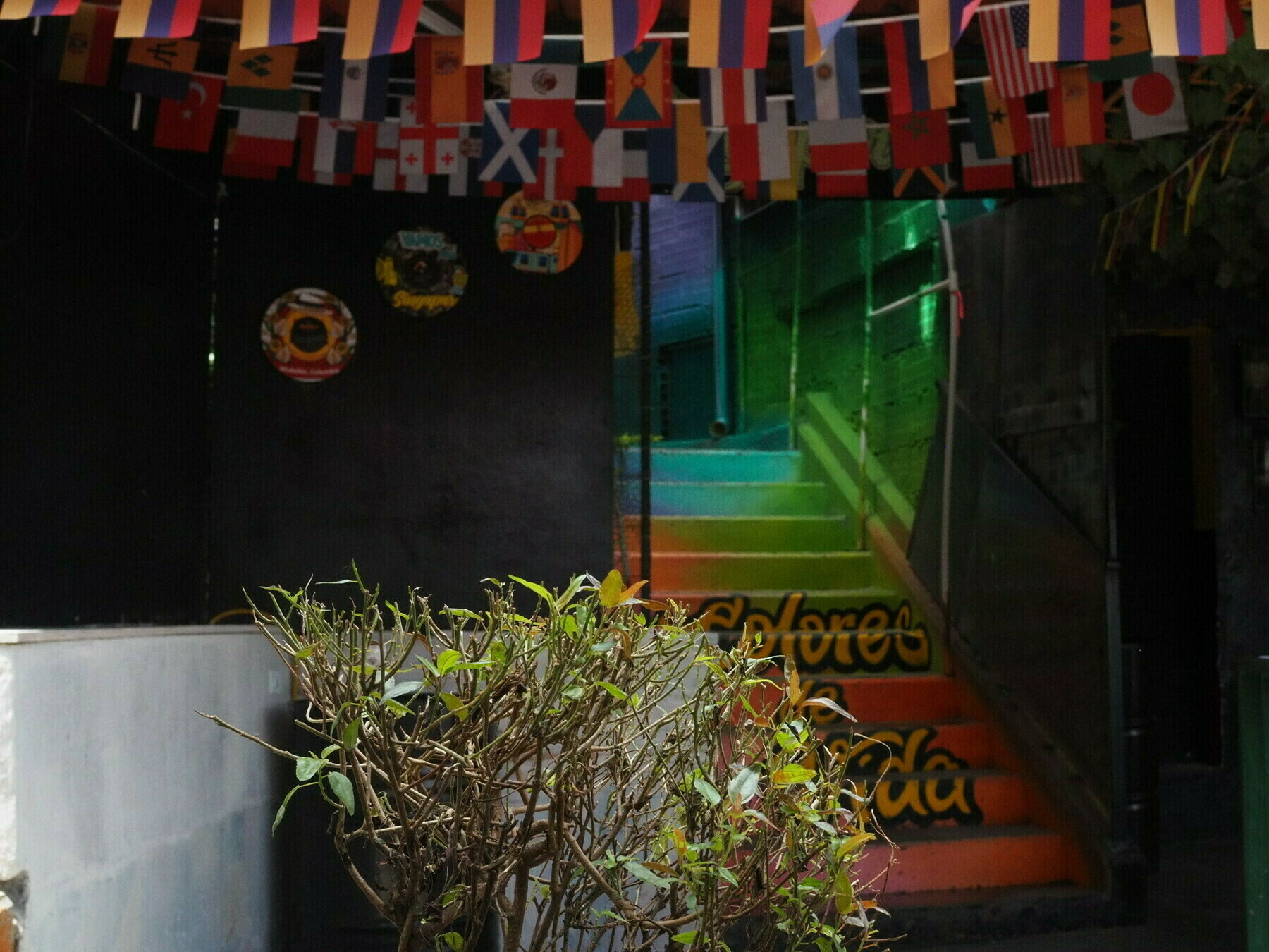 Colorful stairs in Medellín. 