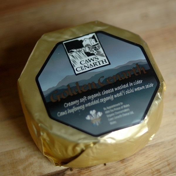 An unopened pack of 'Golden Cenarth' cheese.