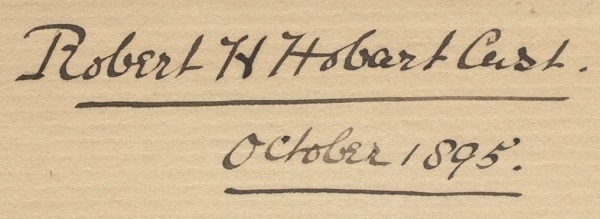 The original owner's inscription in the same book.