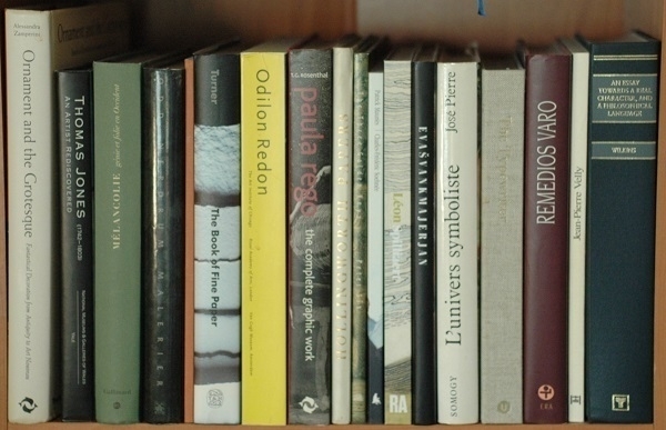 A shelf of art-books, mostly.