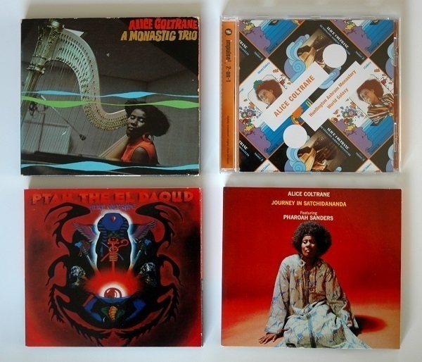 Four CDs by Alice Coltrane.
