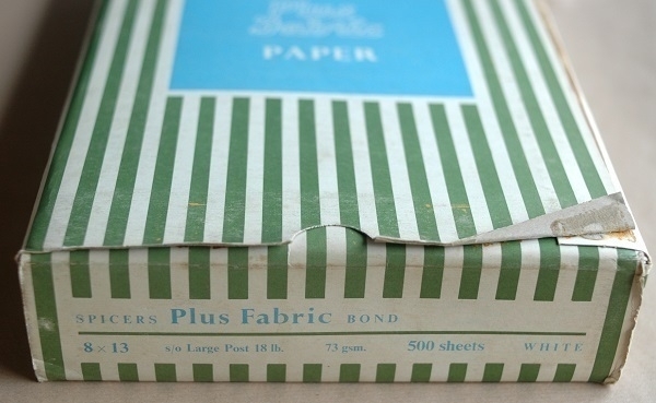 Another view of the Spicers 'Plus Fabric' foolscap paper.