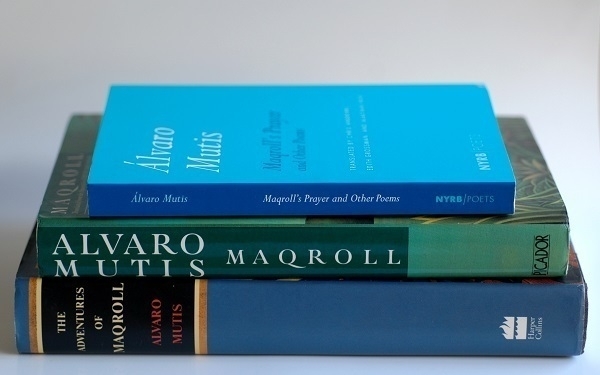 Three books by Álvaro Mutis.