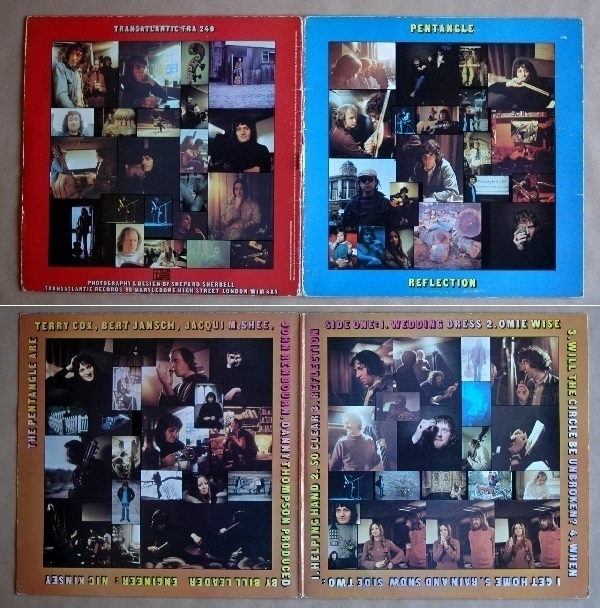 The outer and inner panels of the gatefold sleeve for the album 'Reflection' by Pentangle (1972).