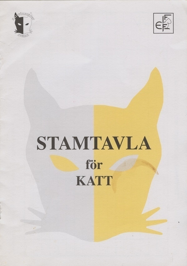 The cover of my cat's (Swedish) pedigree booklet.