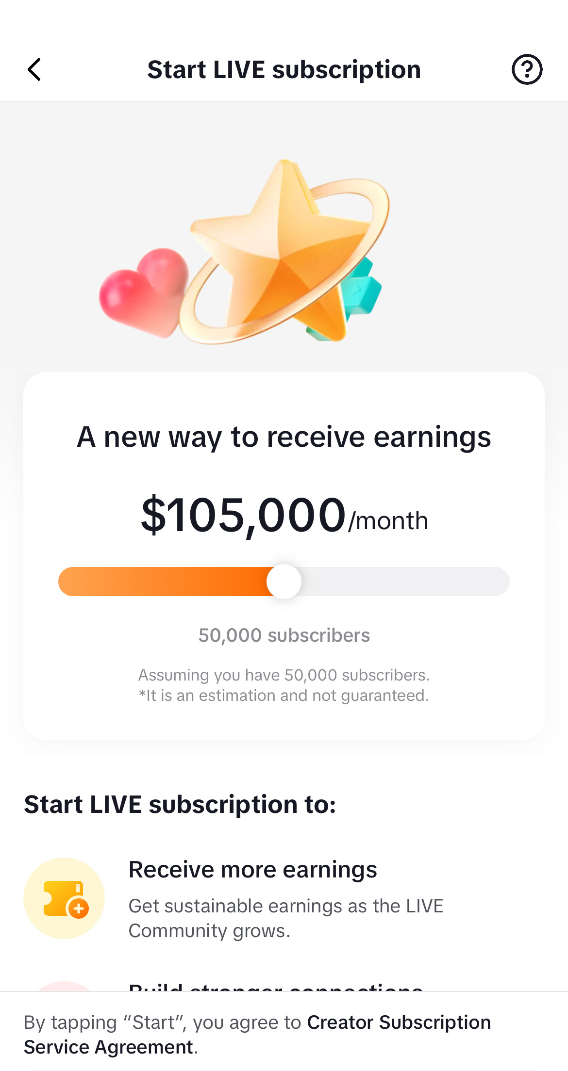 Tiktok saying if you have 50,000 subscribers you’ll get $105,000 a month 