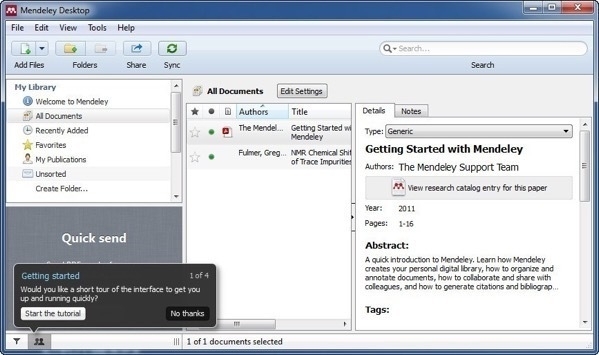 Mendeley 1.0 on Windows Vista