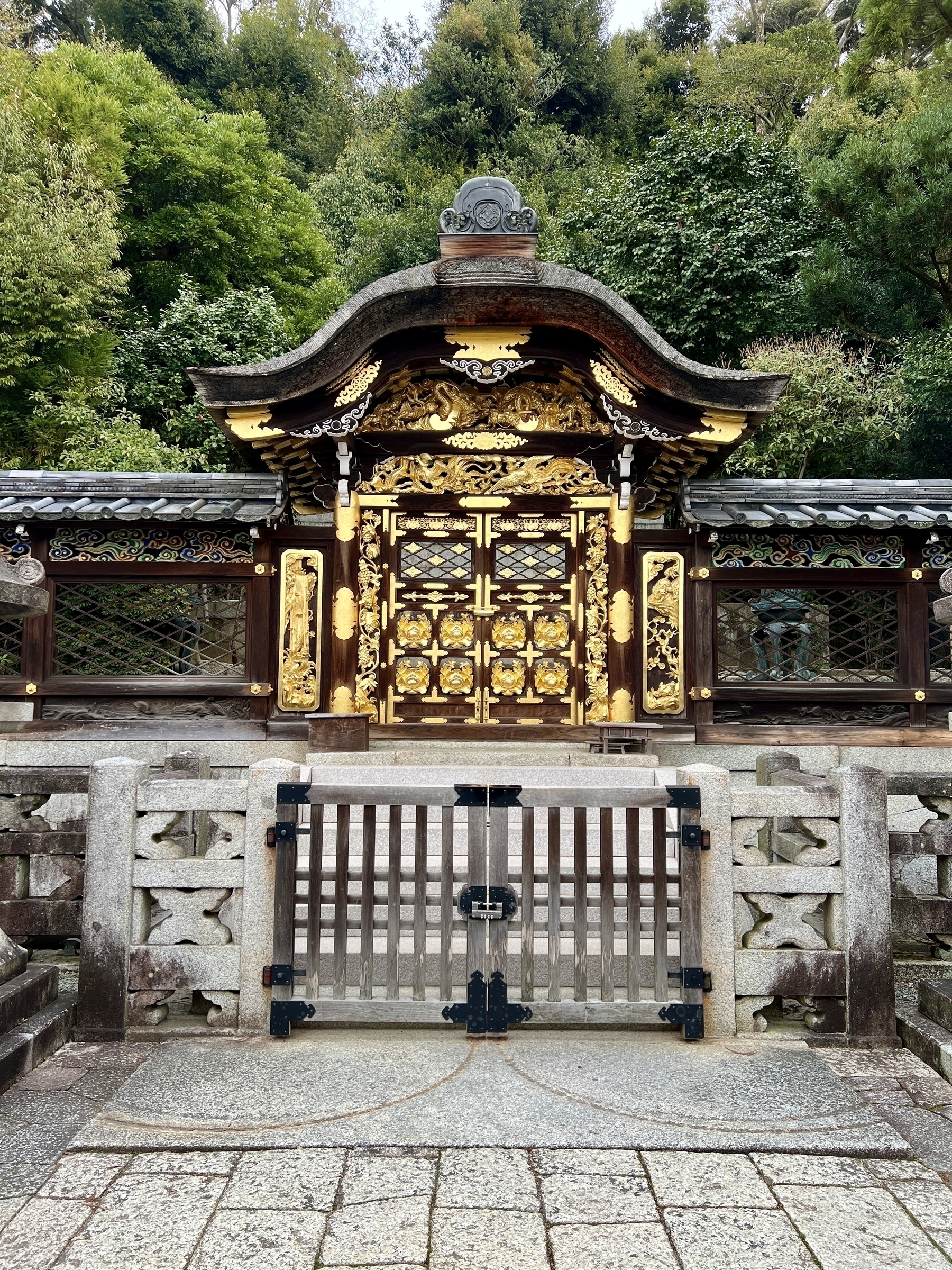 Gate to the burial site of Shinran, which is a common burial ground where my parent-in-law are