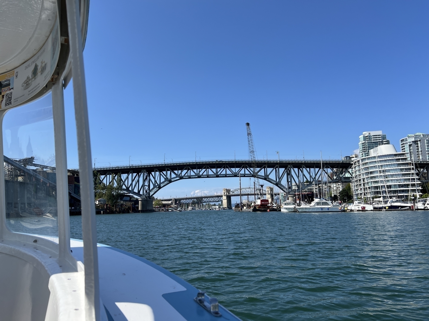 Granville Bridge and Burrard Bridge from the water taxi 