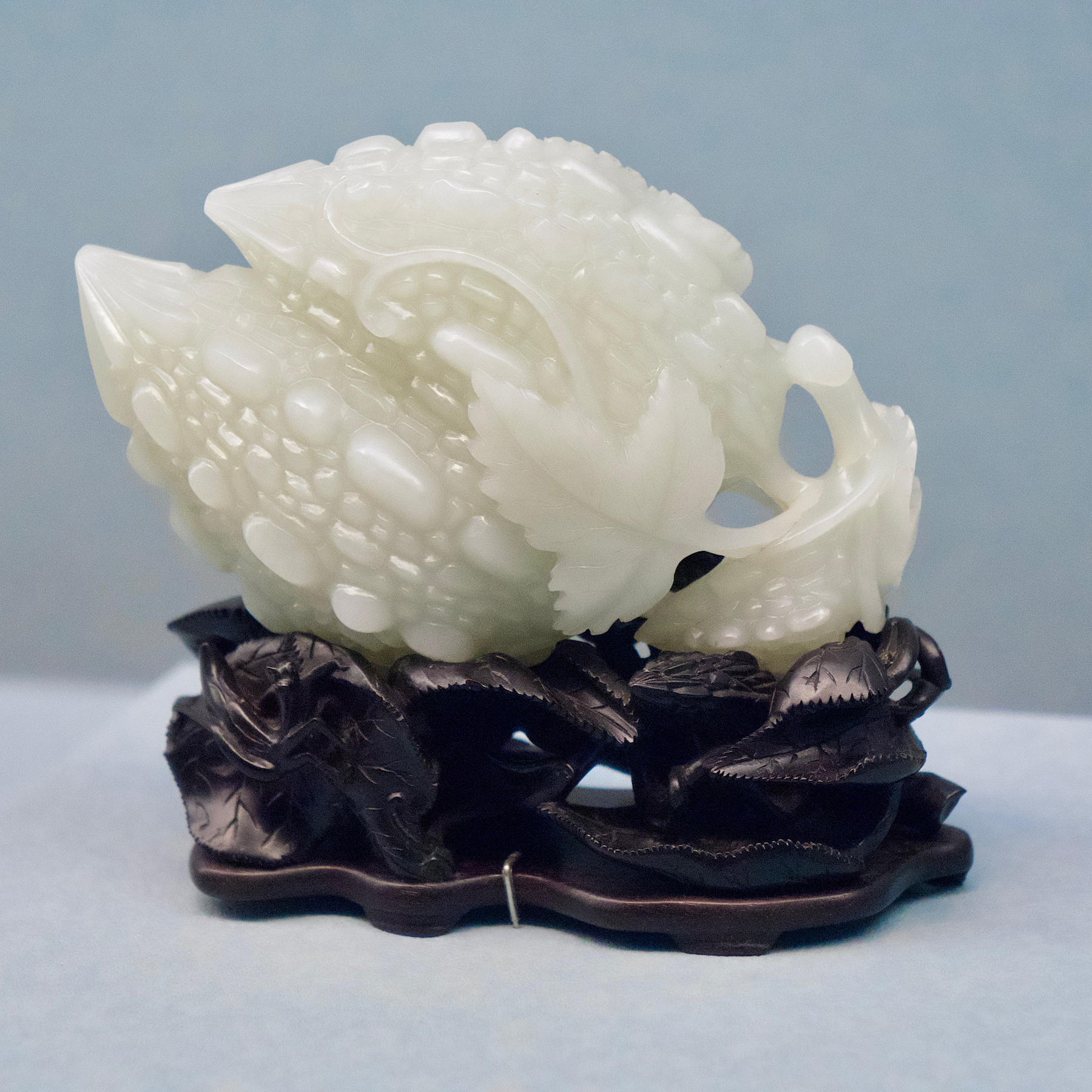 A lychee carved from jade