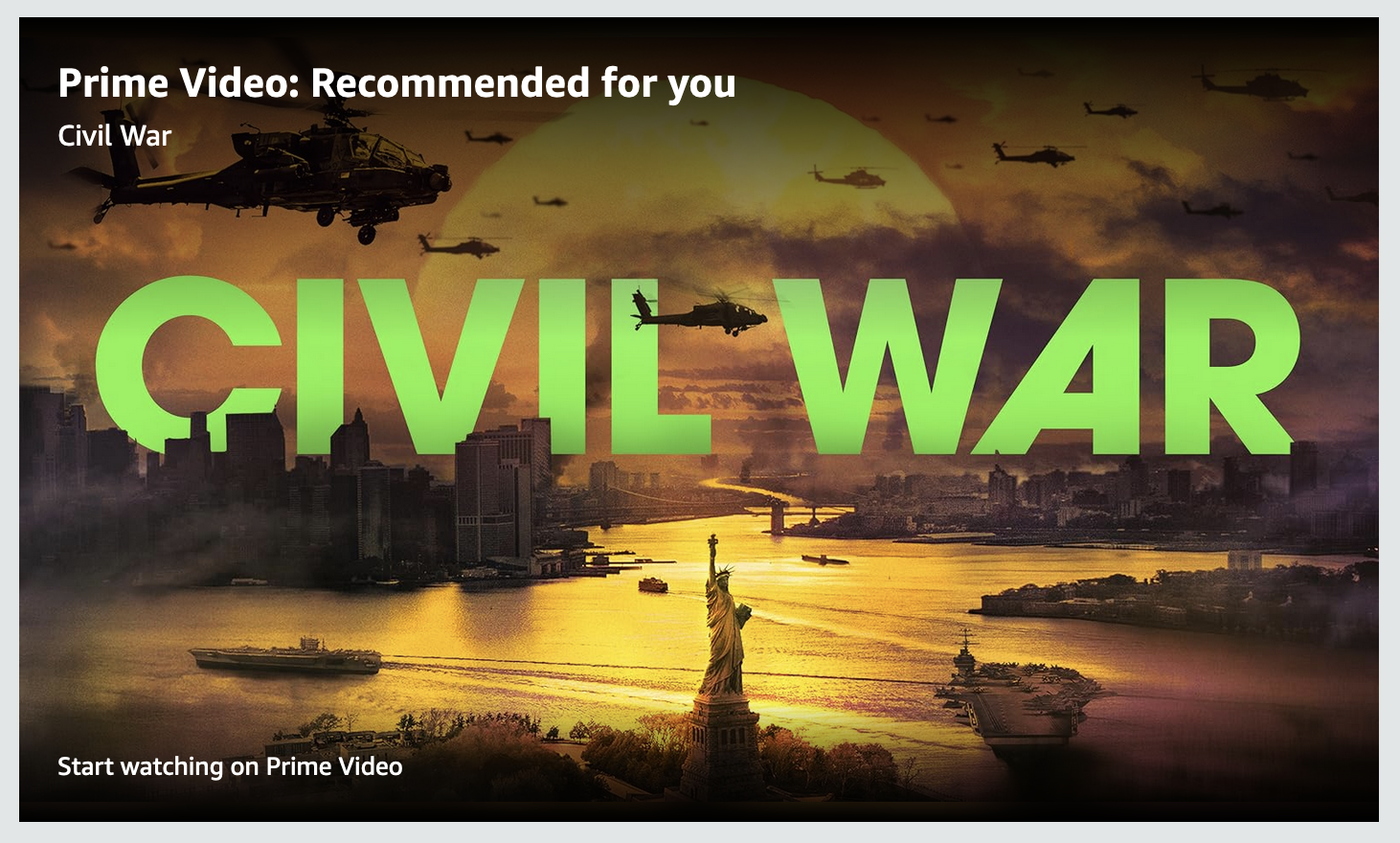 Prime Video: Recommended for you Civil War