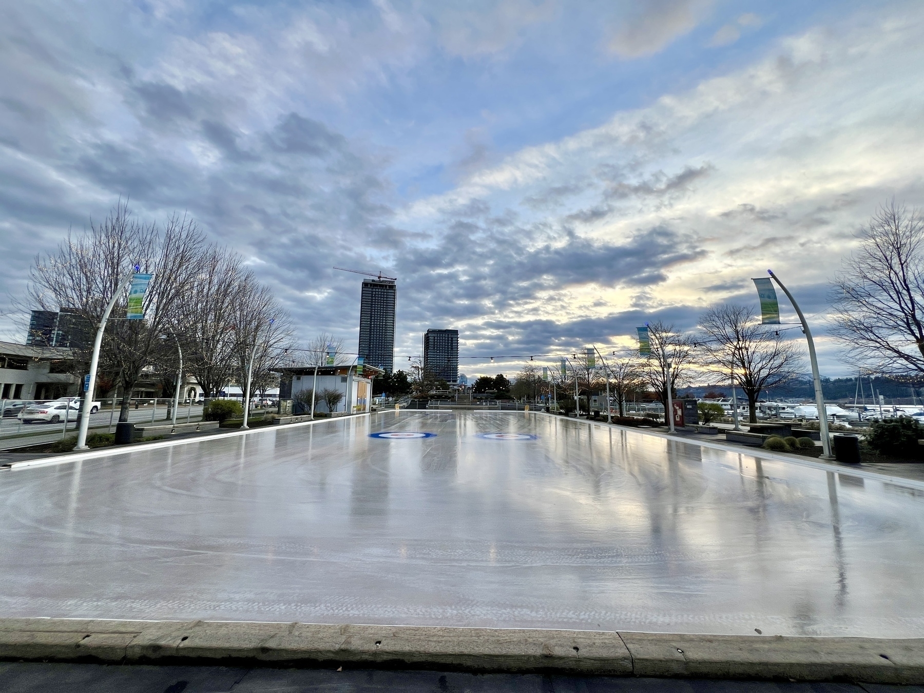 Stuart park outdoor skating ring is being prepared