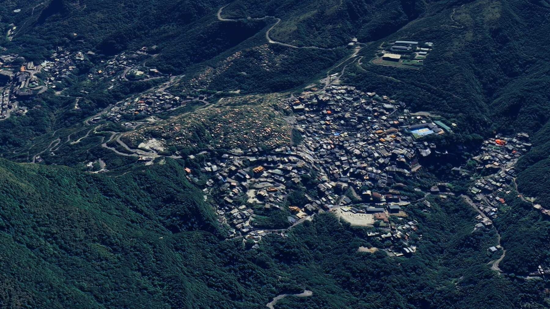 satellite view of Jiufen