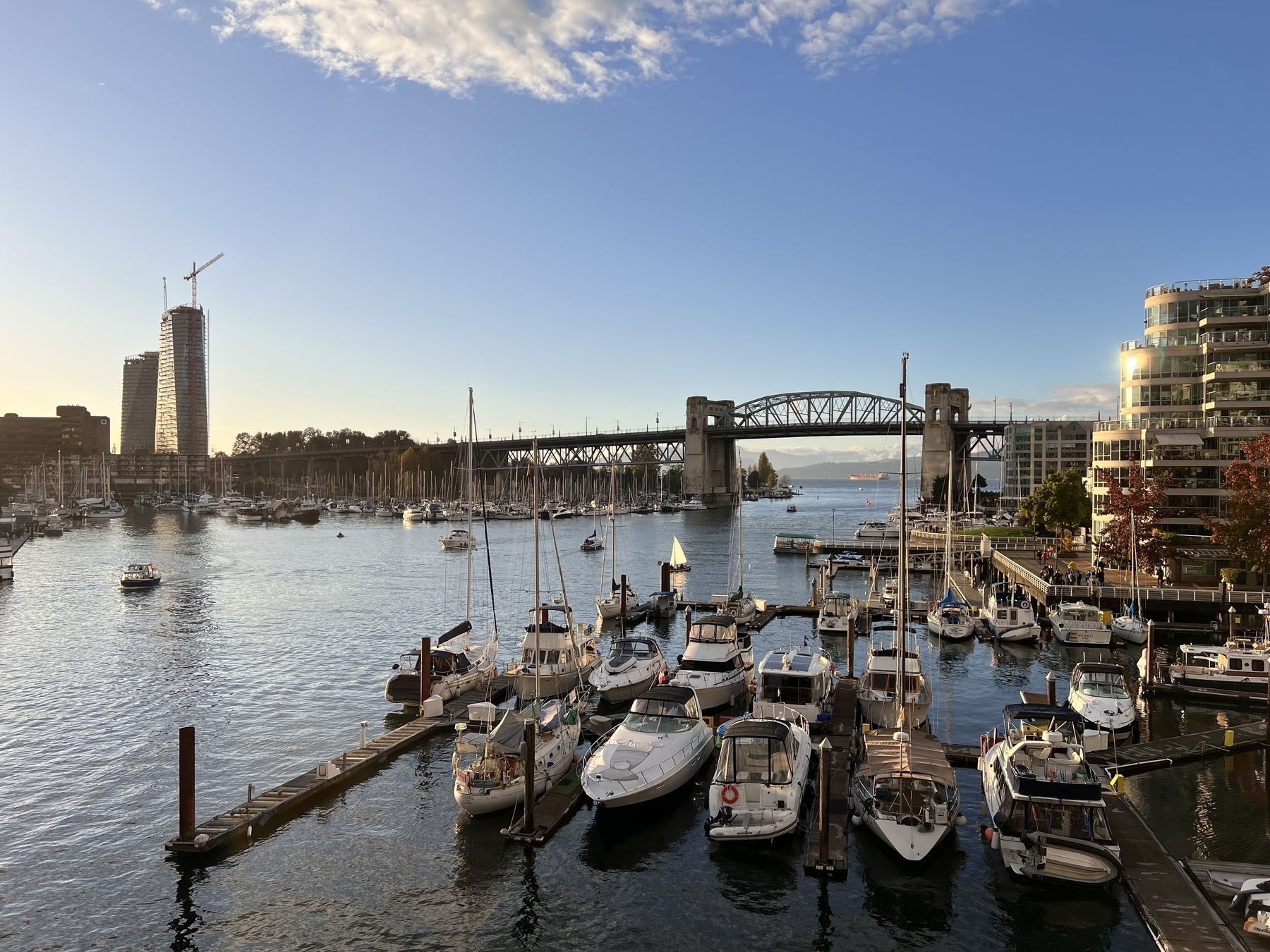 High angle shot of the marina at the yacht club