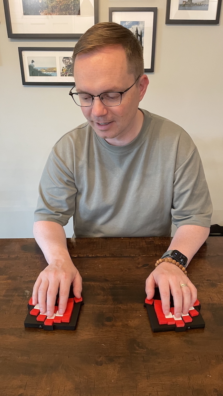 Chad testing out a very small low profile bluetooth split keyboard