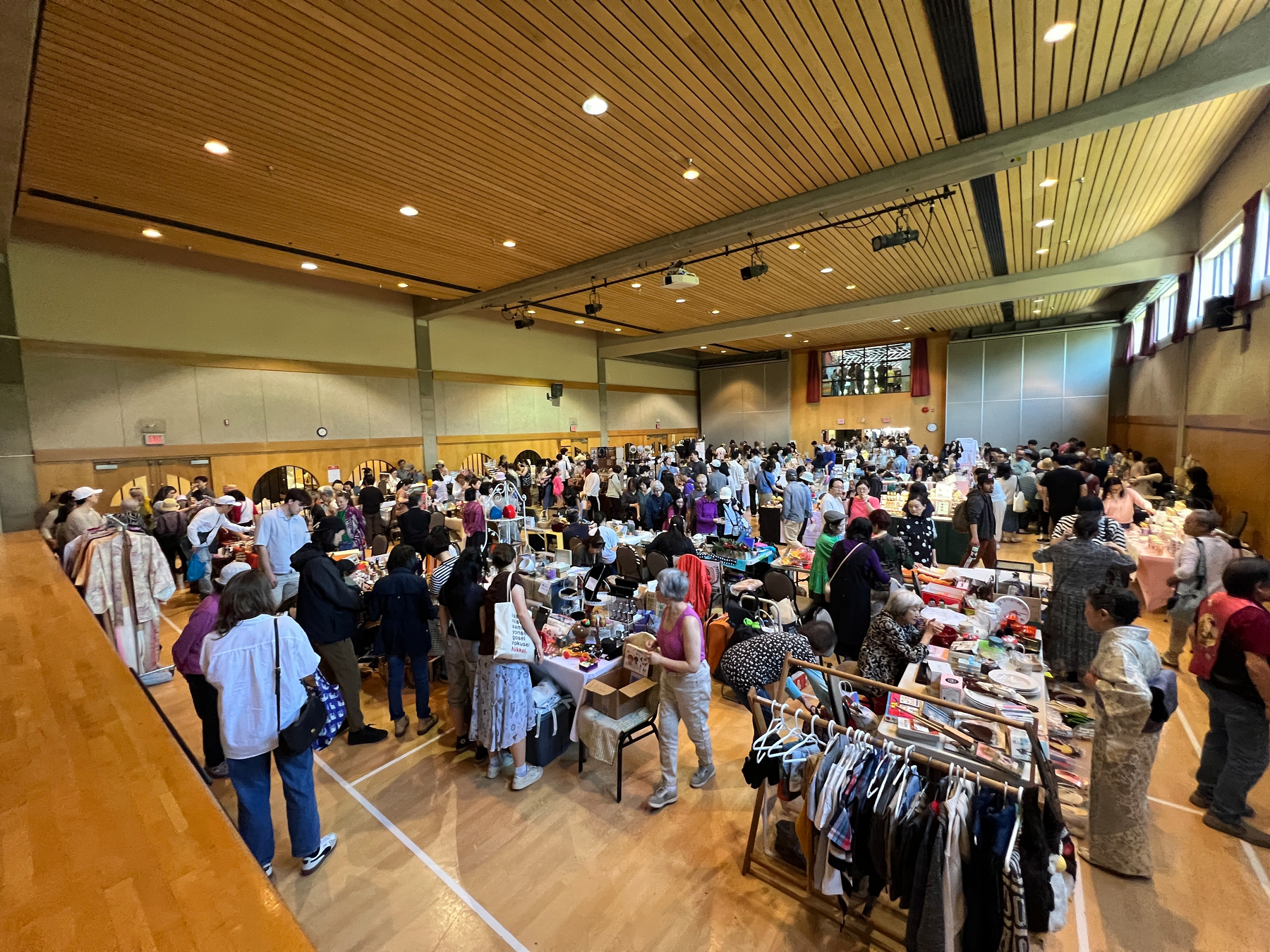 Event space with many booths for the bazaar