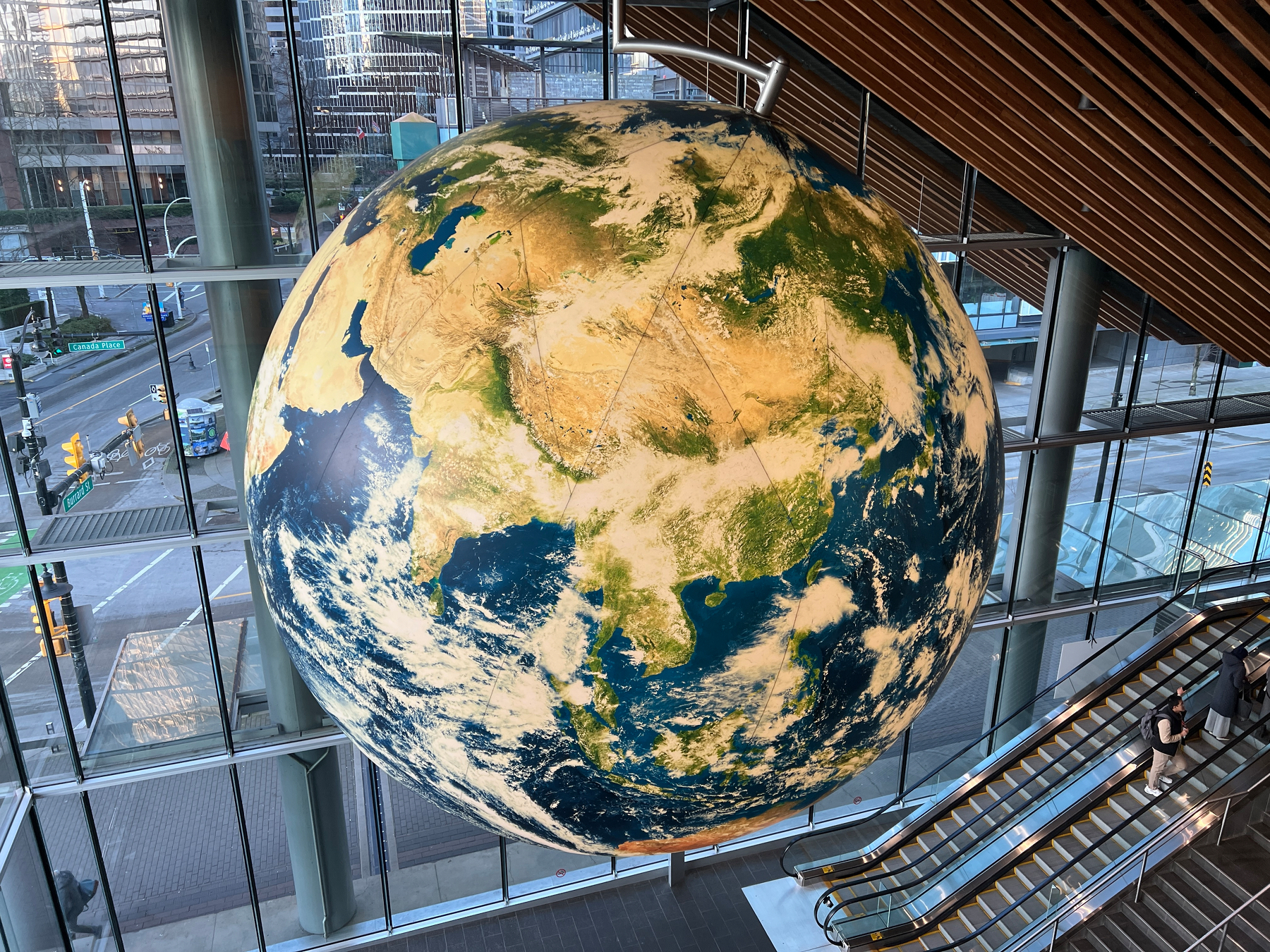 The giant globe in the VCC, turned to Asia of course 