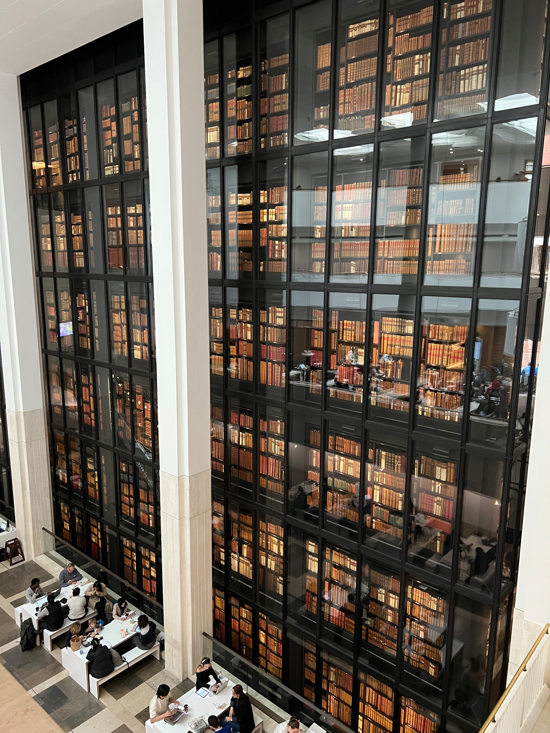 A shot of the King’s library from above at an angle 