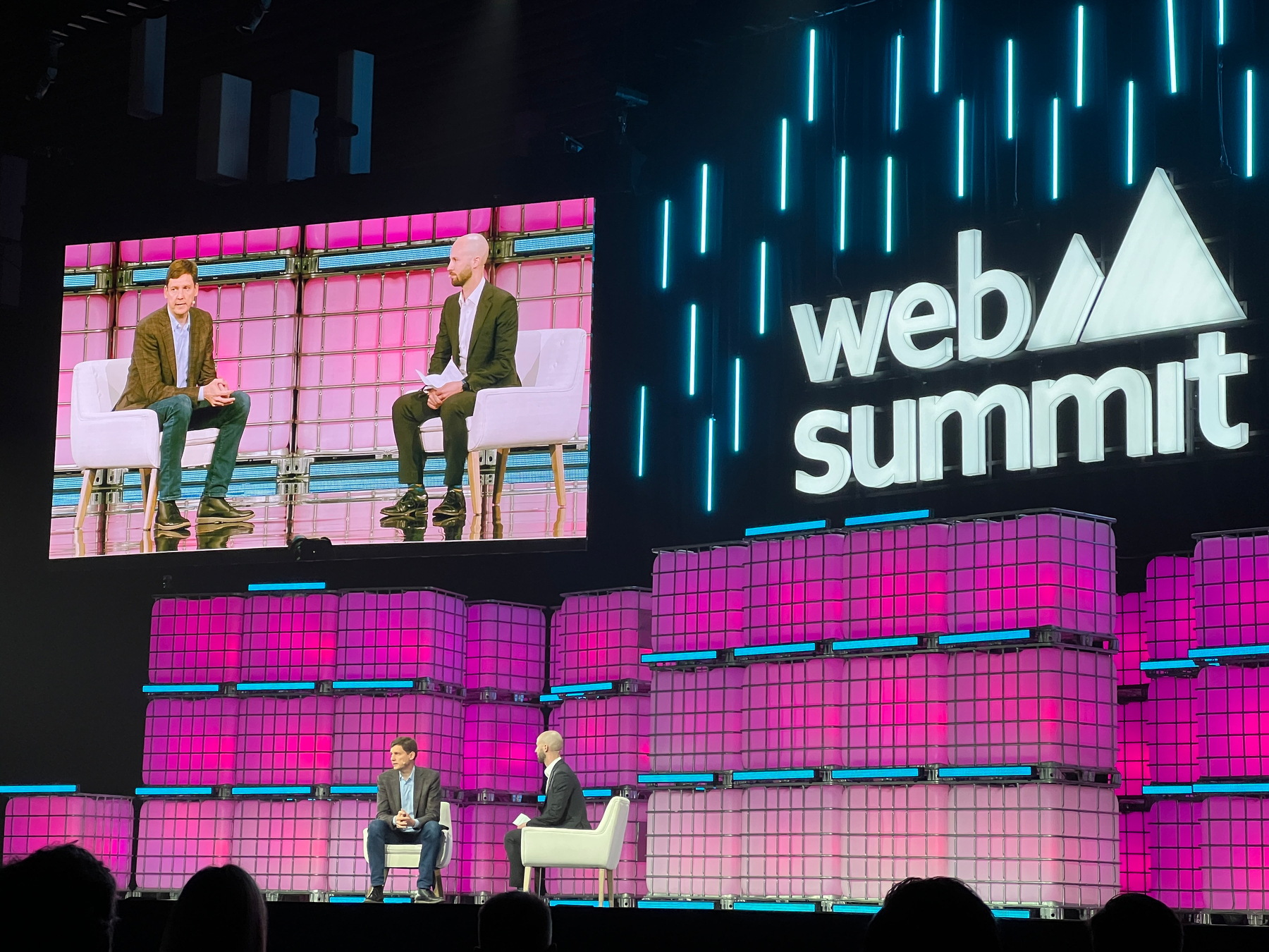 Eby on the WebSummit stage