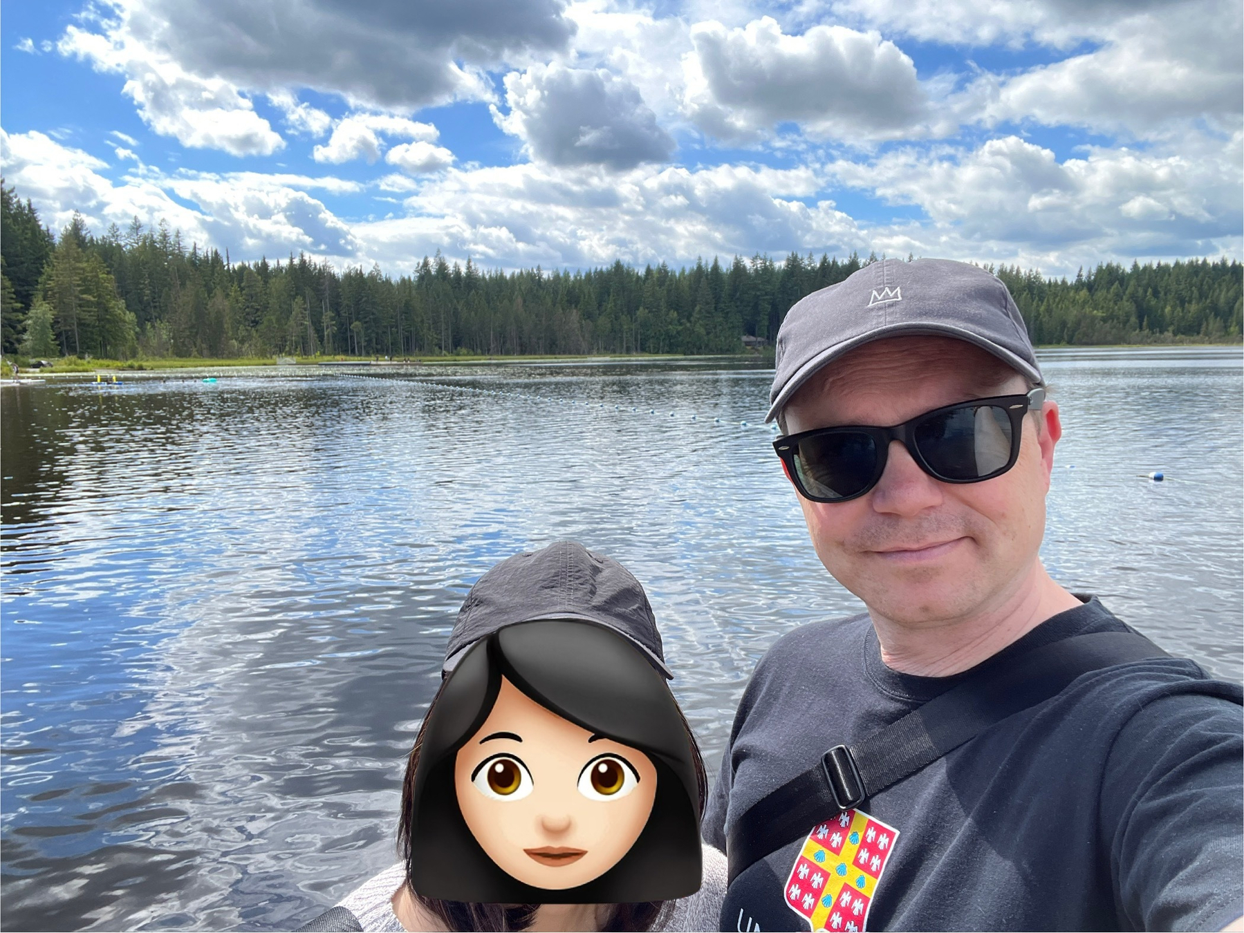 Chad and Mrs Chad selfie at a lake