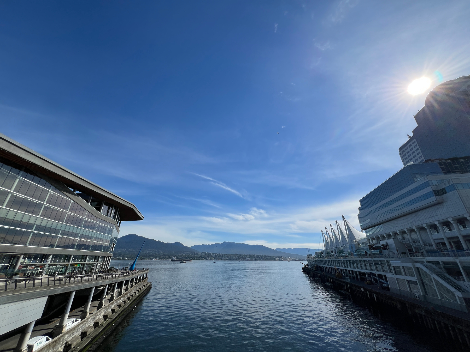 Wide angle of Vancouver Convention Center and Canada Place
