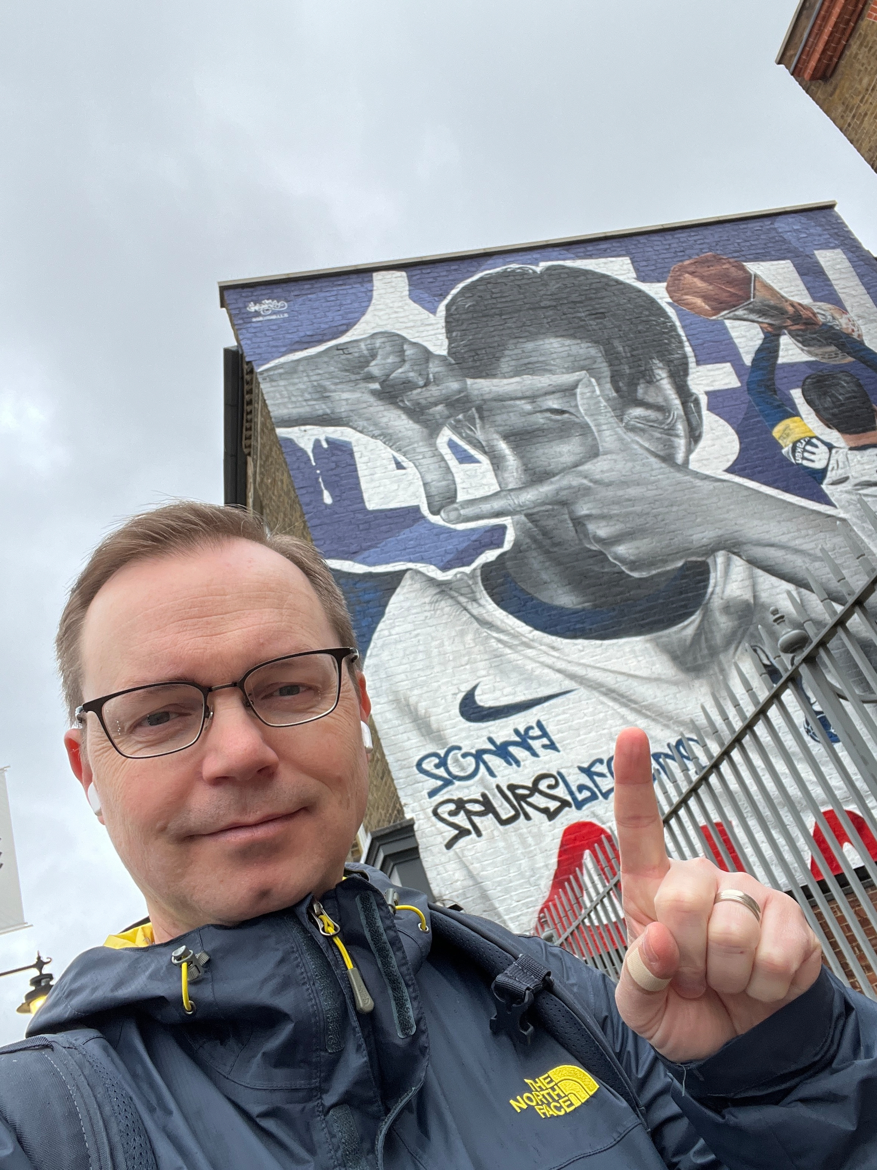 Chad at the wall mural of Son Heung-Min