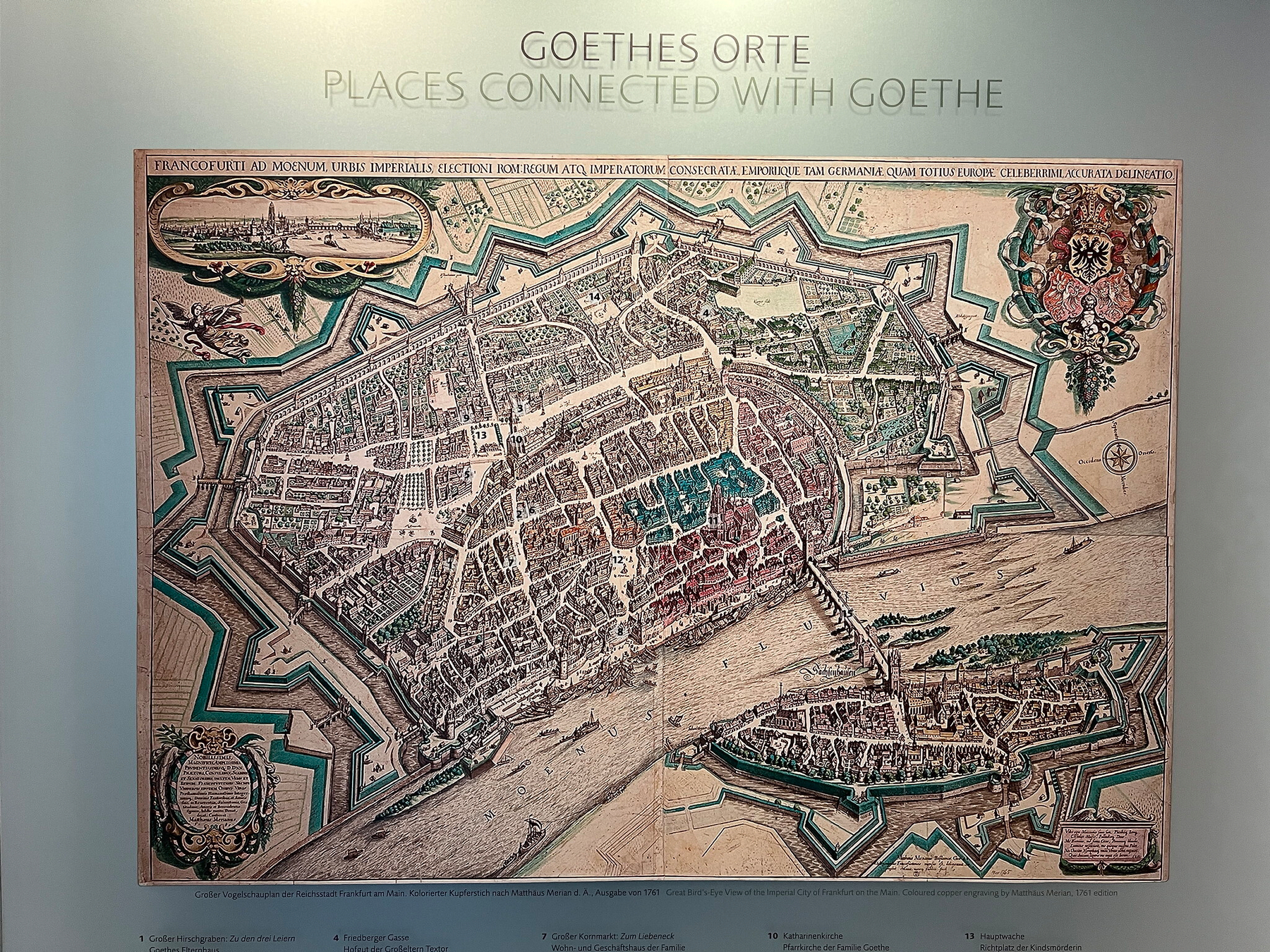 illustrated map of Frankfurt as a star fortress