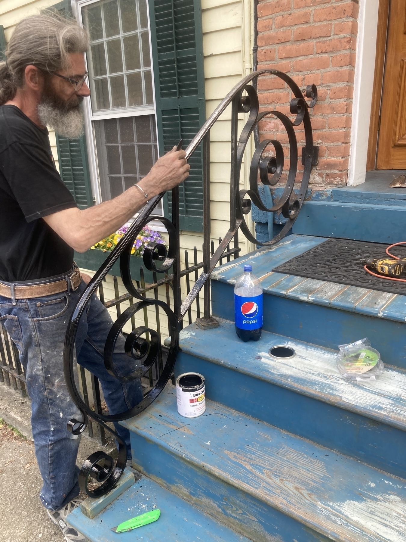 Repainting the railing