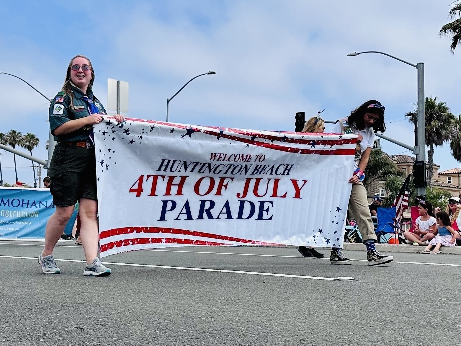 Huntington Beach 4th of July parade banner.