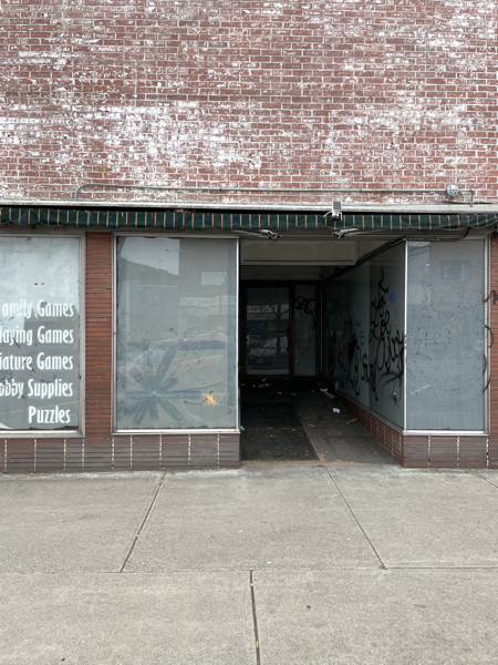 abandoned store front on Main Street