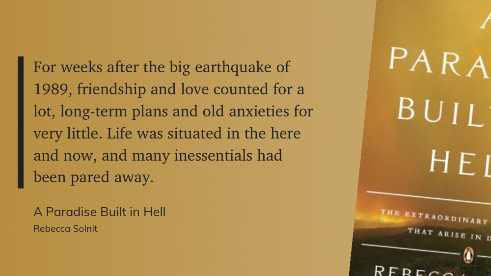 Quote from the book, A Paradise Built in Hell