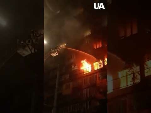 LOUD night in Kyiv: consequences of the Russian attack with "Shaheds" and ballistic missiles #shorts