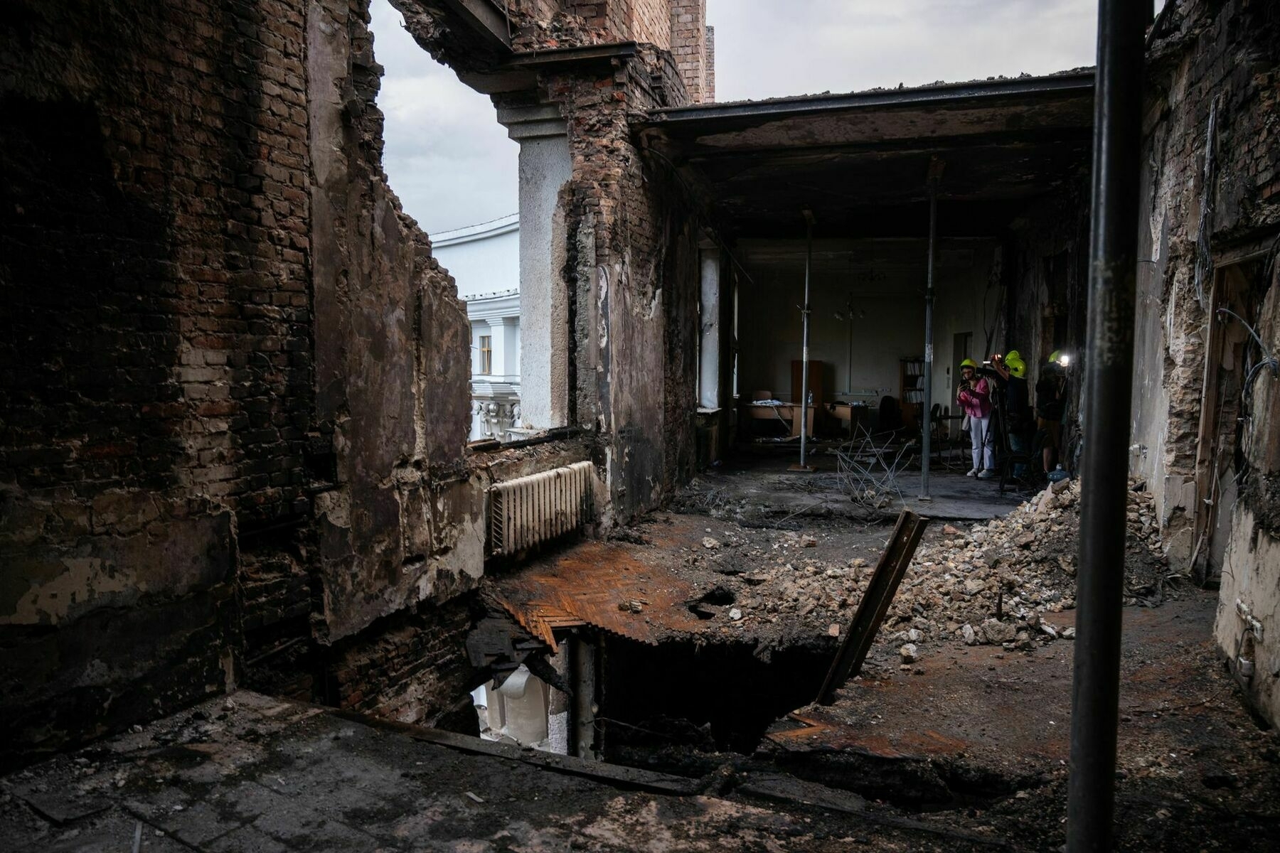 Charred walls, splintered floors: Inside Ukraine’s government headquarters after a devastating Russian attack