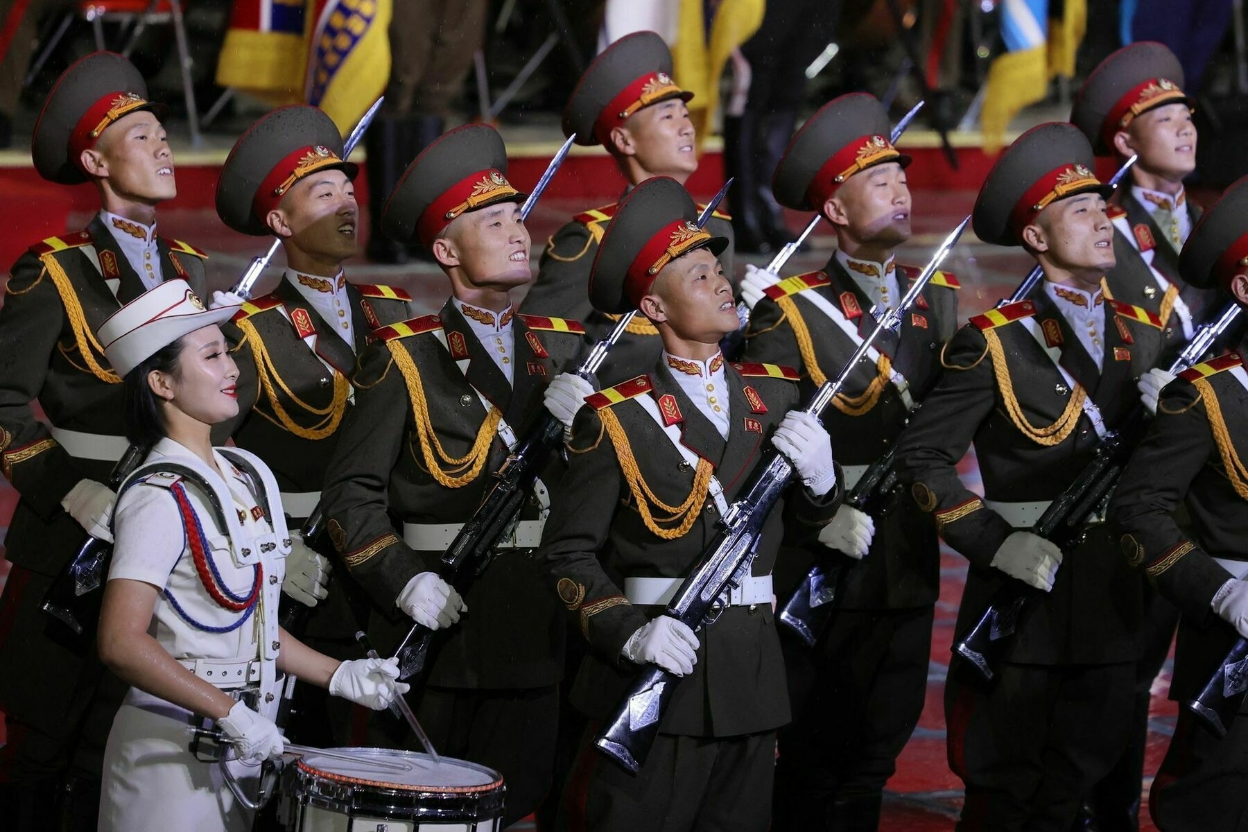 North Korea displays new ICBM during parade with Russia's Medvedev in attendance