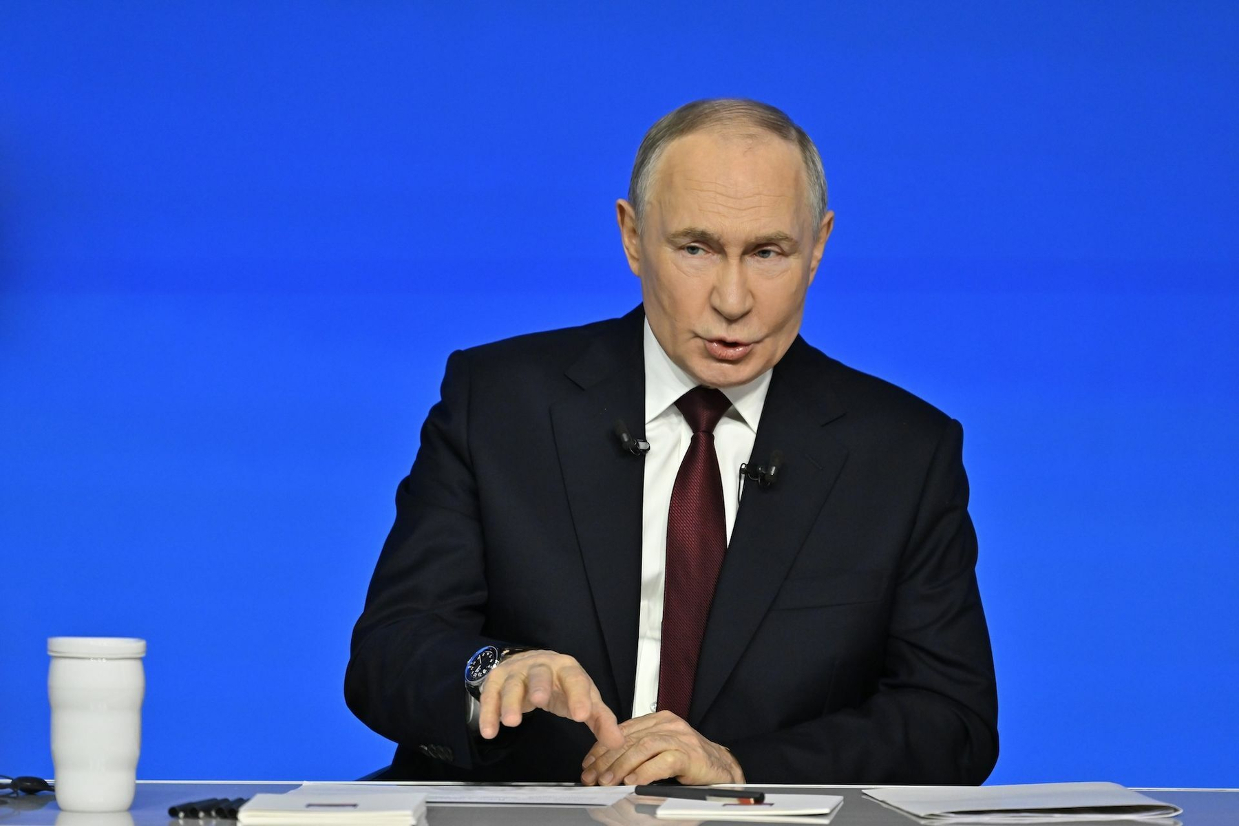 Putin repeats maximalist demands for peace talks as he starts annual press conference