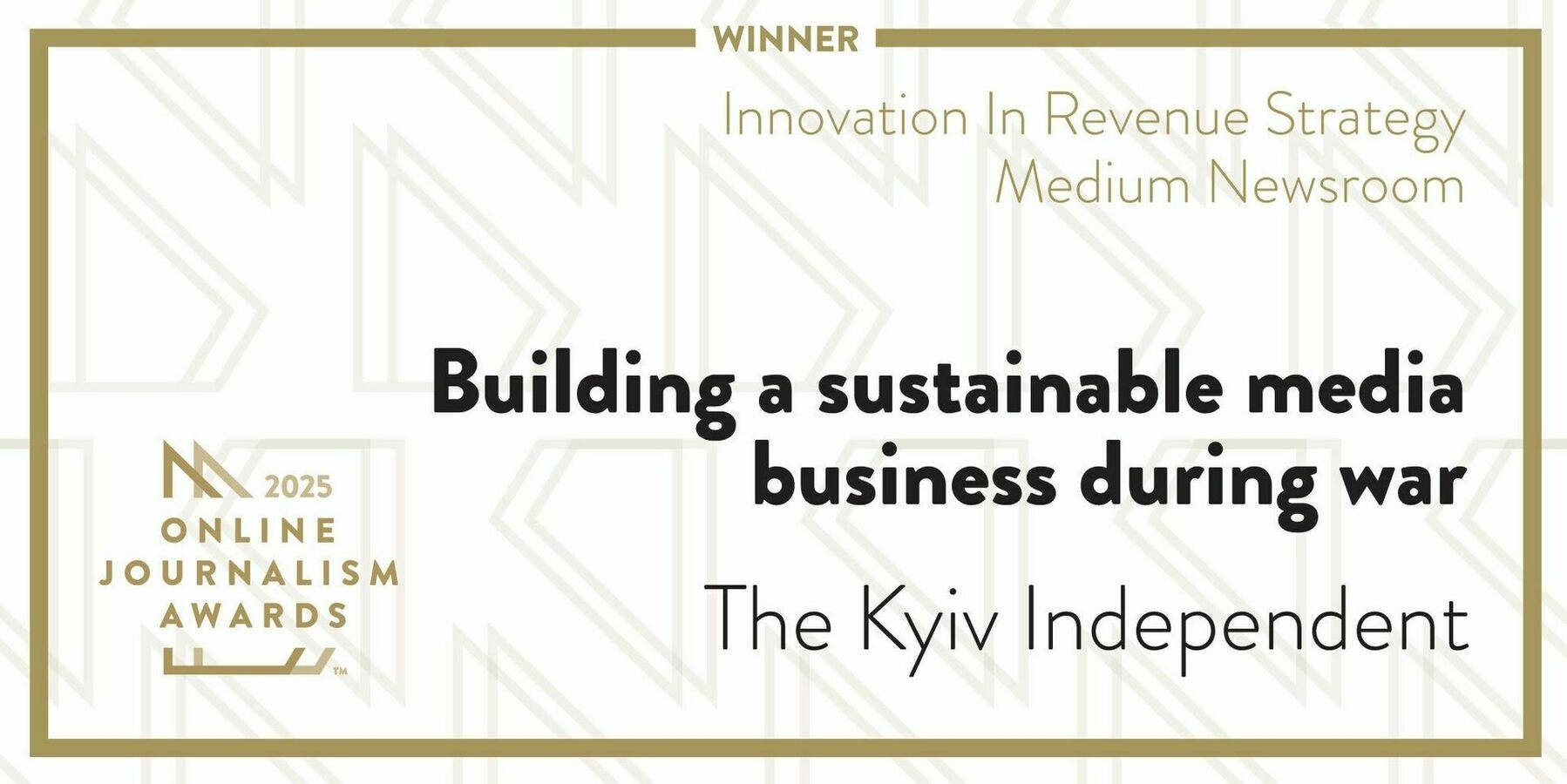 Kyiv Independent wins Online Journalism Award for Innovation in Revenue Strategy