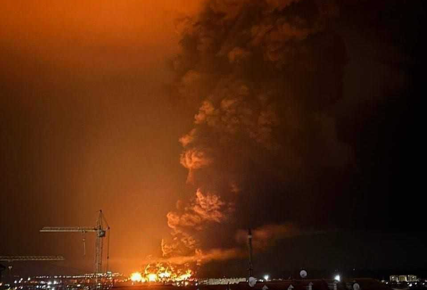 'At least 5 tanks hit' — Ukrainian drones spark massive blaze at Russia's largest oil depot in occupied Crimea, source confirms