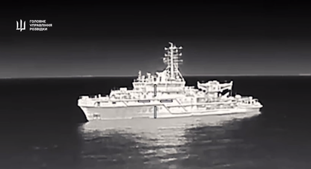 Ukrainian drone disables rare Russian vessel patrolling Black Sea, intelligence says, shows footage