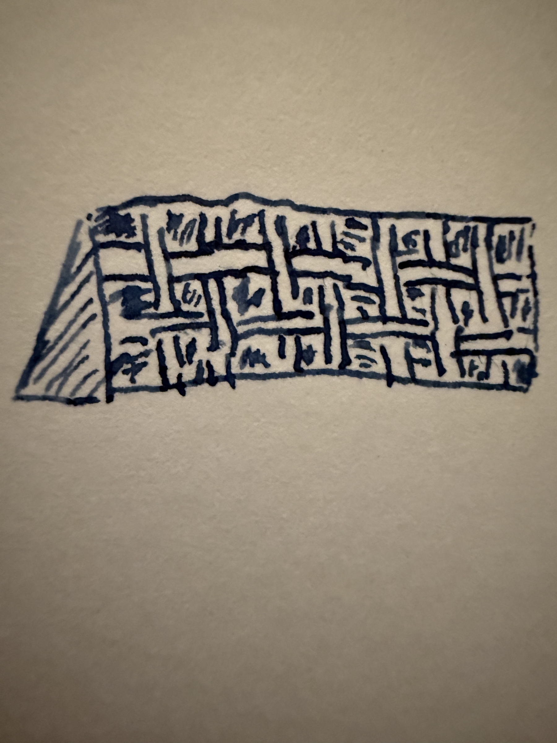 Quick draft of the theme ”weave”. Rectangle with a suggestiin of a woven pattern