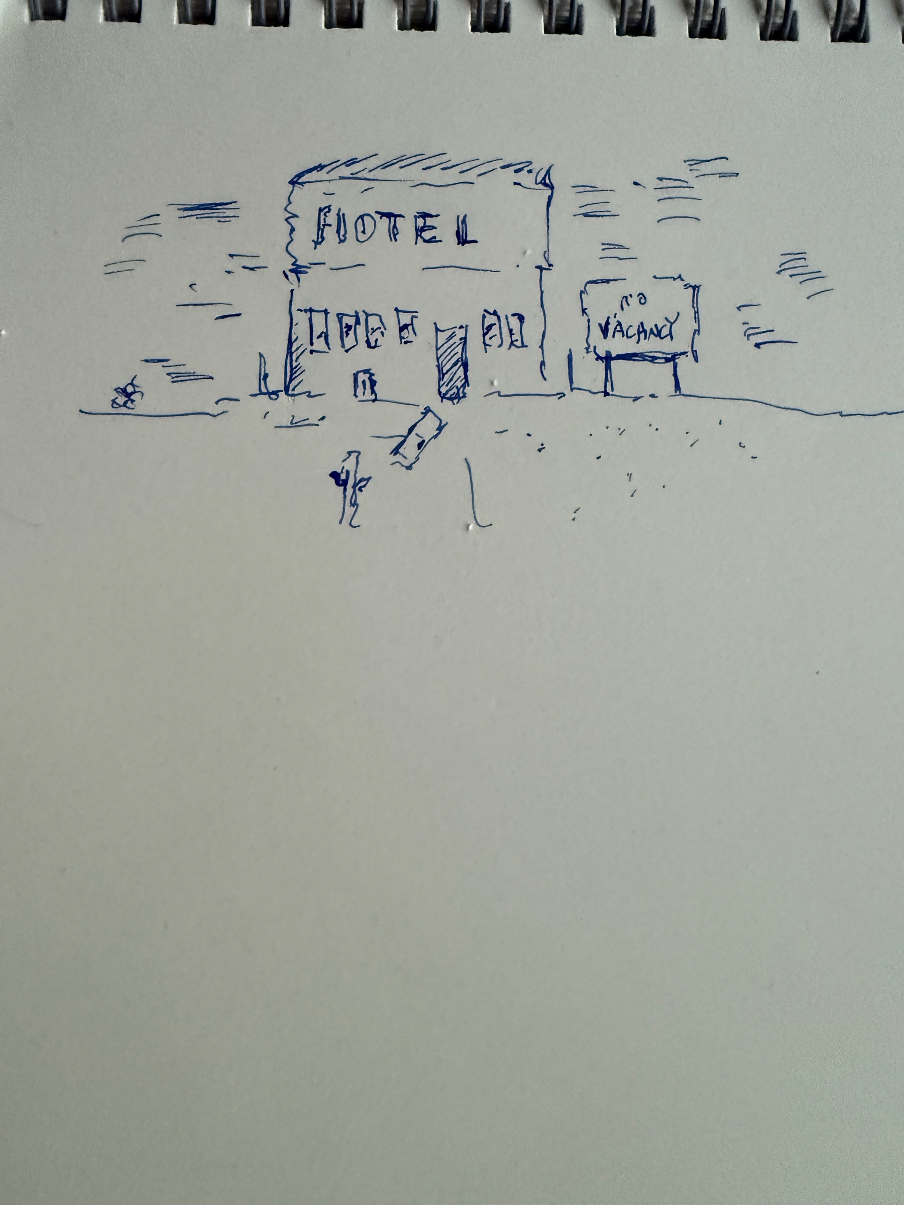 Abandoned hotel in desert. Sign says no vacancy but even the rats left years ago