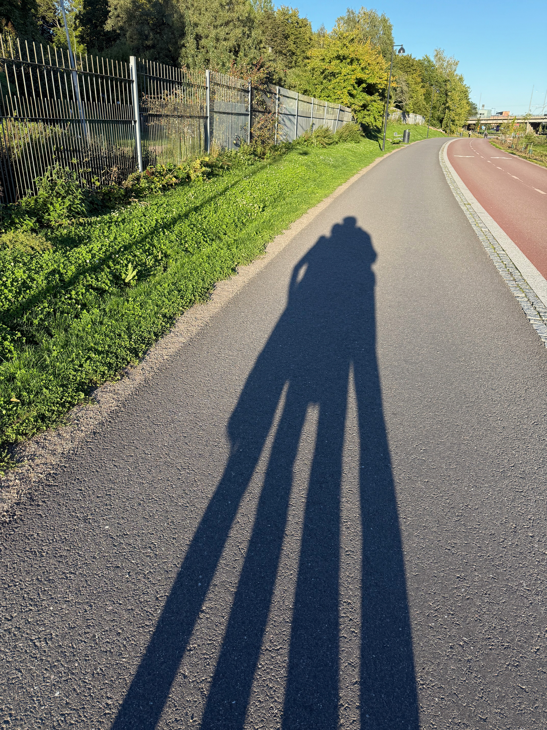 shadow of two people standing very close to each other