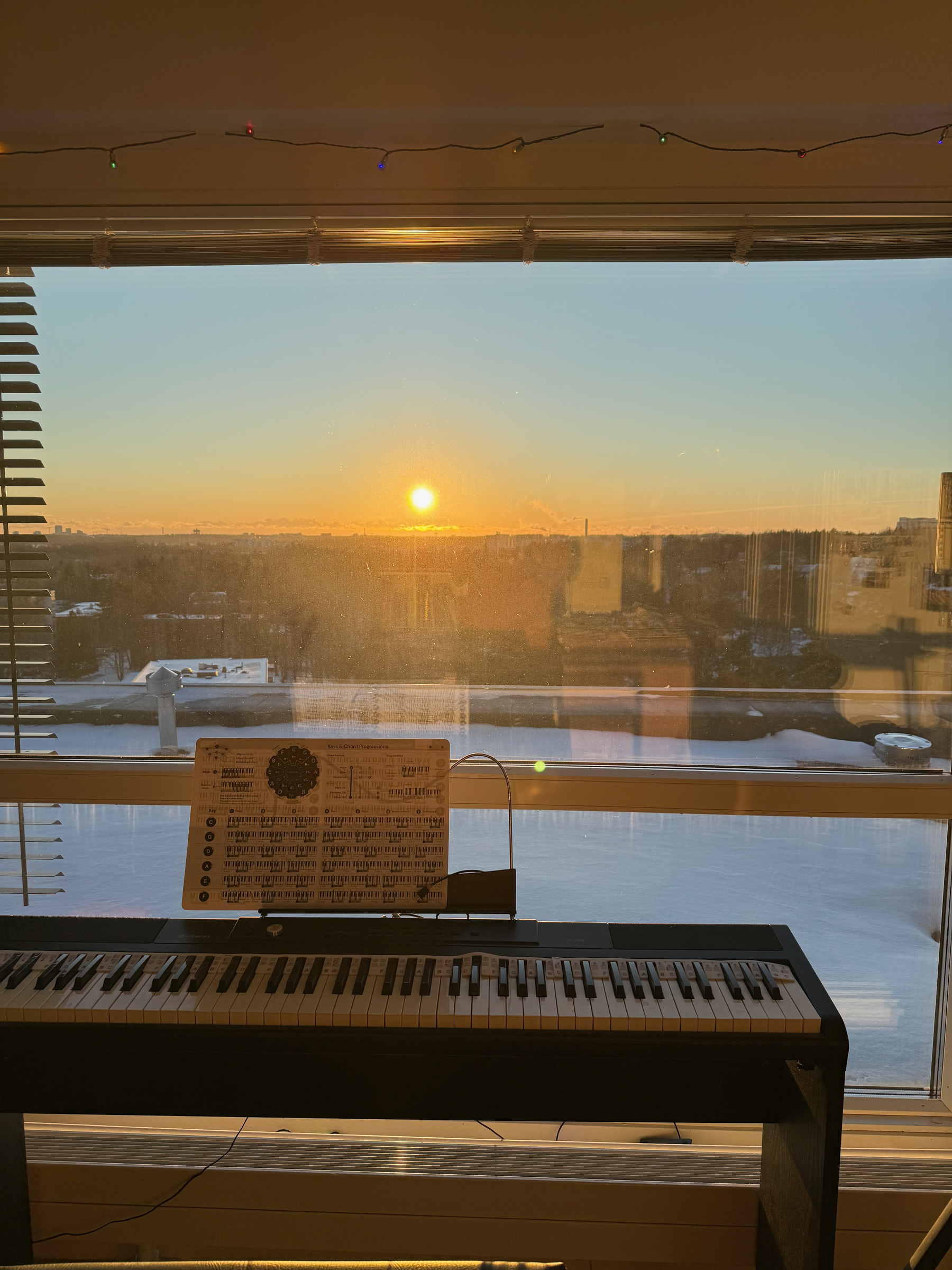 last sunset of the year 2025 in Helsinki, Finland