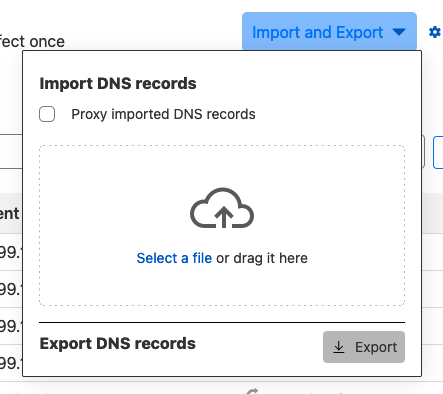 Cloudflare export