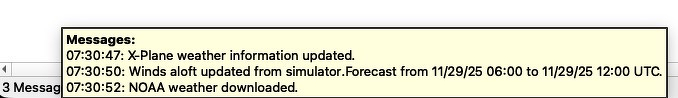 Little NavMap's status bar has 3 Messages. Click on the status bar to see what the messages are. Some of the messages should be weather related, telling you when the Winds Aloft forecast is valid for. It should show dates for X-Plane's latest historical weather.